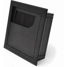 80 x 80 mm Kabeldurchführung für Schreibtisch, Tisch und Möbel, schwarz eloxiertes, quadratisches Aluminium, 2 Stück