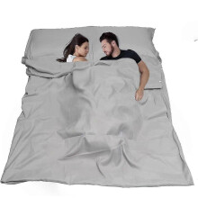 Ultraleichter Schlafsack 180 x 210 cm, Doppelschlafsacklaken, Kompaktschlafsack aus Mikrofaser von Qyroadwolf