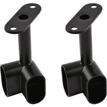 90 Pcs Heavy Duty Oval Corner Closet Pole Support Brackets - Black Hanger Rail Flange for Closet Rod Accessories