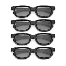 4 Stück polarisierte passive 3D-Brillen für 3D-Fernseher, echte 3D-Kinos, 3D-Spiele und TV-Rahmen