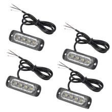 4 stuks 4 LED amberkleurige herstelstroboscopen 12V 24V oranje grille knipperlicht