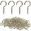 100 Pcs 3/4" Ceiling Cups Hooks Screw Hooks Ceiling Cup Hooks Self-tapping Screws Hooks Gold 1