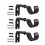 3pcs Adjustable Curtain Rod Brackets Iron Curtain Rod Support Hanger For Wall Black 1