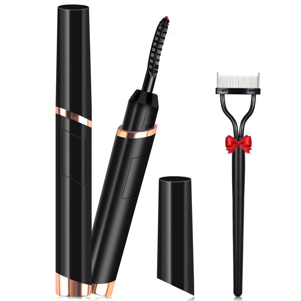 Dust2oasis Heated Eyelash Curlers, Electric Eyelash Curlers, Rechargeable Lash Curler With Eyelash Comb For Makeup Natural Curling Eye Lashes And 24 H