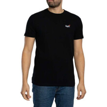 T-Shirt - SUPERDRY - Essentieller, kontrastierender Aufdruck - Schwarz - Bio-Baumwolle - Gesticktes Logo