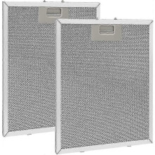 2 Stück Metallfettfilter 320 x 260 mm, Aluminium, fettabweisend, waschbar, Netzgewebe, Zubehör für Dunstabzugshauben – Silber