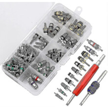 102pcs Air Conditioning Valve Core, Automotive Air Conditioning Valve Stem Cores With Removal Tool For Car Air Repair