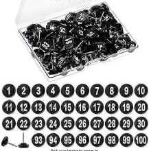 100 Stück nummerierte Stecknadeln für Fotowanddekoration, Pinnwände, Schwarz