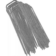 100 Packs Heavy Duty 11 Gauge Galvanized Steel Garden Stakes Staples Securing Pegs For Securing Weed Fabric Landscape Fabric Netting Ground DHK