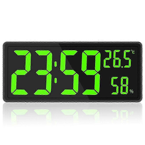 Wall-Mounted LED Clock - Temperature & Humidity for Farmhouse