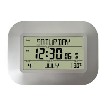 Zeitgenössische Digitaluhr mit Kalender und-Silber