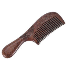 Unisex sandelhouten kam voor dames en heren, geschikt voor thuis en op reis. Antistatische kam met fijne tanden en houten handvatten.