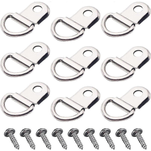 Metal D Ring Hooks 100pcs - Single Hole Picture Frame Hardware