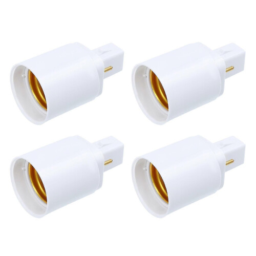 4PCS G24D-E27 2-Pin Socket Adapter, Professional Bulb Holder Converter 1