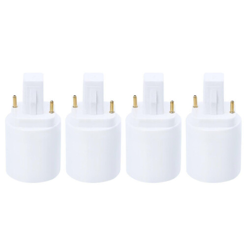 4PCS G24D-E27 2-Pin Socket Adapter, Professional Bulb Holder Converter 2