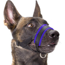 Nylon-Hundemaulkorb mit D-Ring-Verschluss für Training und Spaziergänge, tierschonend mit weicher Neoprenpolsterung, verhindert Beißen und Kauen,
