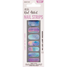 Ardell Nail Addict Nail Strips - Sugar Plum, Easy to Apply Nail Wraps, Long-Lasting Nail Stickers, No LED Lamp Needed with File and Wood Stick, Nail K