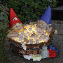 Traditional Garden Gnome with Solar Panel Light - European Design