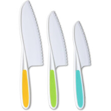 Tovla Jr. Kids Baking Knives: 3-Piece Nylon Set with Serra Edges for Safe Use