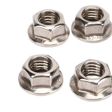 Stainless Steel M10x1.25mm Hex Flange Nuts - 40pcs Set with Fine Metric Thread