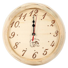 Wooden sauna wall clock, diameter 23 cm, wall hanging, for sauna, home, office