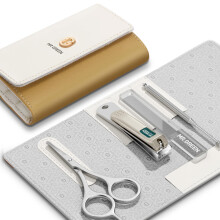 MR.GREEN Kleurrijke Manicure Set Praktische Pedicure Kits Nagelknippers Persoonlijke Zorgtools Gezichtschaartje met Modecase (Mr-6682 Lichtgeel)