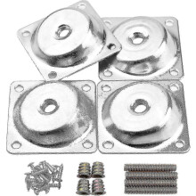 Schuine montageplaten voor tafelpoten, T-vormige beugels met adapters en schroeven, compatibel met M8-ophangbouten.