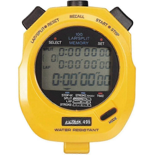 Stopwatch for Ultrak with memory and split time - Yellow