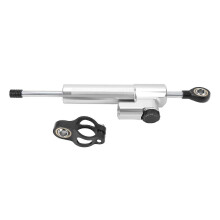 Verstellbarer Motorrad-Lenkungsdämpfer, universell passend, erhöht die Stabilität, Motorrad-Lenkungsstabilisator, silber