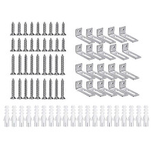 20-delige set bevestigingsmateriaal voor whiteboards, inclusief wandmontagebeugels.
