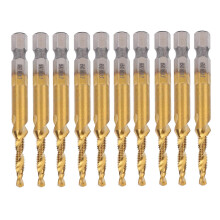 Kit de 10 tarauds M4 HSS, forets en acier rapide de 3,3 mm, tige hexagonale, outils de taraudage