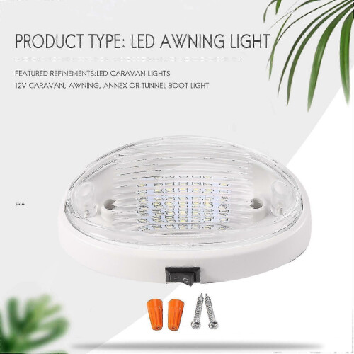Luce LED da 12V con interruttore per l'EuropaCaravan, camper, barca, tendalinoBianca 2