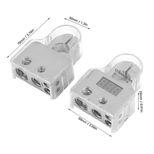 0-8 AWG Batterieklemmen mit Voltmeter, 2 Stück 2