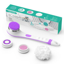 VOYOR Electric Body Brush Back Scrubber for Shower Rechargeable Exfoliating Bath Brush Powered Shower Brush with Non-Slip Long Handle Deep Cleansing,