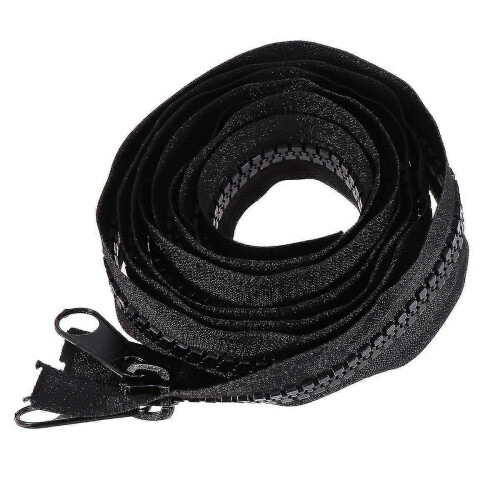 200cm Black Separable Double-Sided Resin Zipper for Sleep, Durable with Retaining End 1