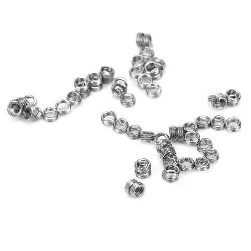 50Pcs Wire Thread Insert Threaded Repair Protection Sleeve Reducer Nut Fastener M1.6 x 0.351D 1