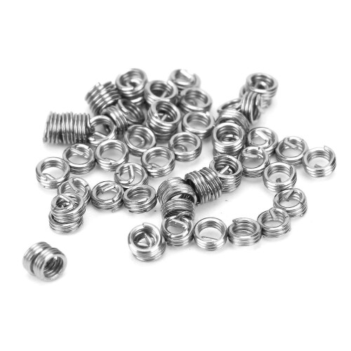 50Pcs Wire Thread Insert Threaded Repair Protection Sleeve Reducer Nut Fastener M1.6 x 0.351D 2