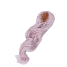 Peluca para muñeca 1/3, larga y rizada, de seda morada, 22-23 cm para cabeza