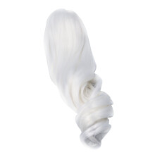 1/3 BJD Peluca Larga y Rizada de Seda Blanco Lunar 22-23cm
