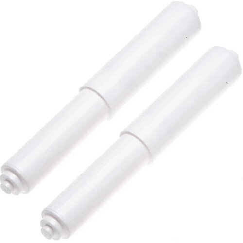 White 2pcs Toilet Paper Roll Holder Spring Design 1