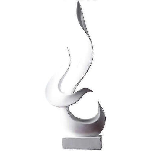 White Handmade Flame Sculpture, Home & Office Decor, 39.5cm 1