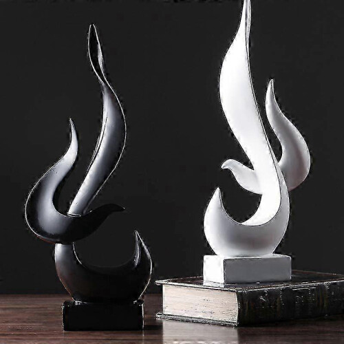White Handmade Flame Sculpture, Home & Office Decor, 39.5cm 2