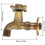 Wall Mounted Vintage Solid Brass Faucet for Kitchen Sink Mop Pool (Short) 3
