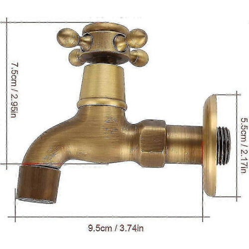 Wall Mounted Vintage Solid Brass Faucet for Kitchen Sink Mop Pool (Short) 2