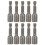 10Pcs Power Nut Driver Hex Magnetic Bit Set Socket Impact Drill Bits M8x48mm 1/4in ShankGrey 3