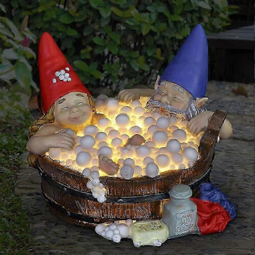 Traditional Garden Gnome with Solar Panel Light - European Design 1