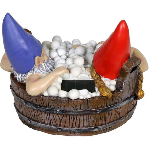 Traditional Garden Gnome with Solar Panel Light - European Design 2