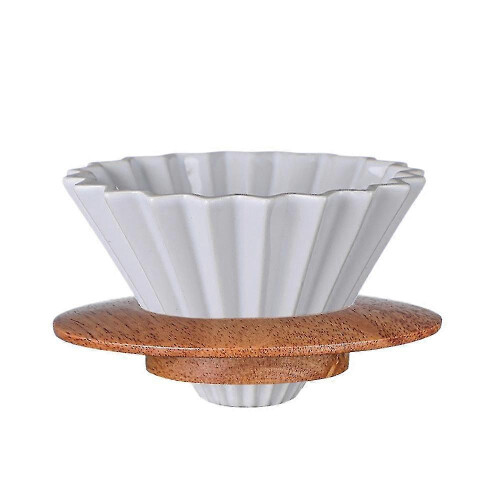 Ceramic Pour Over Coffee Dripper with Removable Reusable Filter & Stand 1