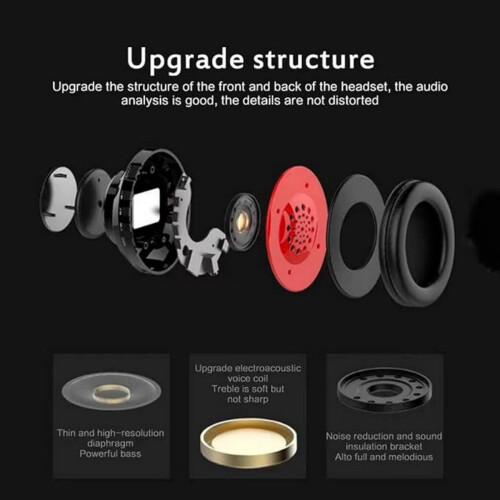 Ασύρματα ακουστικά Bluetooth με πολύχρωμα φώτα LED, ενσωματωμένο μικρόφωνο, ελαφρ 1