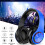 Ασύρματα ακουστικά Bluetooth με πολύχρωμα φώτα LED, ενσωματωμένο μικρόφωνο, ελαφρ 3